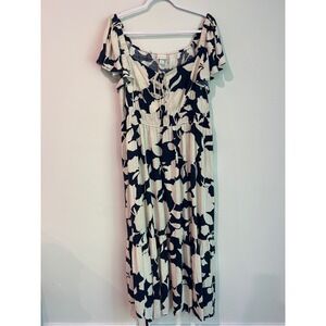 knee length dresses for ladies Ava & Viv Brown/Black Animal Print Maxi Dress